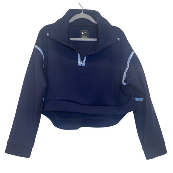 Nike Womens Tech Pack 1/4-zip Fleece Training Pullover Blackened Blue M - Picture 4 of 16